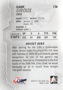 2013-14 In The Game Heroes and Prospects #126 Claude Giroux Back