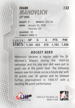 2013-14 In The Game Heroes and Prospects #133 Frank Mahovlich Back