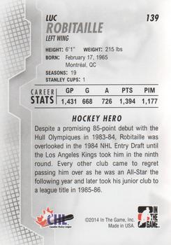 2013-14 In The Game Heroes and Prospects #139 Luc Robitaille Back