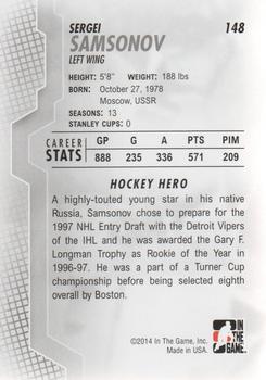 2013-14 In The Game Heroes and Prospects #148 Sergei Samsonov Back