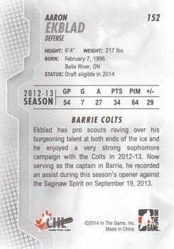 2013-14 In The Game Heroes and Prospects #152 Aaron Ekblad Back