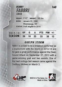 2013-14 In The Game Heroes and Prospects #160 Robby Fabbri Back