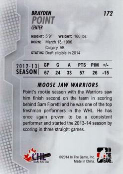 2013-14 In The Game Heroes and Prospects #172 Brayden Point Back