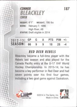 2013-14 In The Game Heroes and Prospects #187 Conner Bleackley Back