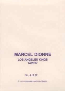 1977-78 O-Pee-Chee - Glossy Inserts (Square Corners) #4 Marcel Dionne Back