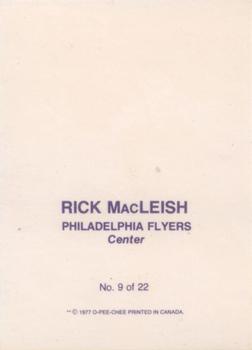 1977-78 O-Pee-Chee - Glossy Inserts (Square Corners) #9 Rick MacLeish Back