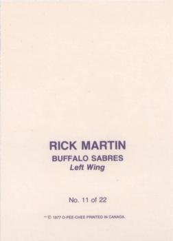 1977-78 O-Pee-Chee - Glossy Inserts (Square Corners) #11 Rick Martin Back