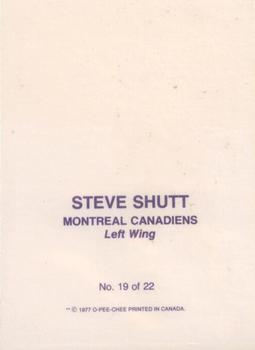 1977-78 O-Pee-Chee - Glossy Inserts (Square Corners) #19 Steve Shutt Back