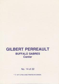 1977-78 O-Pee-Chee - Glossy Inserts (Square Corners) #14 Gilbert Perreault Back