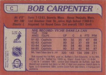 1985-86 O-Pee-Chee - Box Bottoms #C Bob Carpenter Back