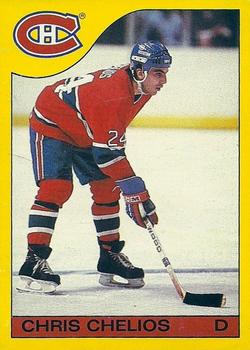 1985-86 O-Pee-Chee - Box Bottoms #D Chris Chelios Front