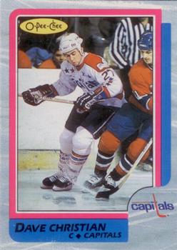 1986-87 O-Pee-Chee - Box Bottoms #C Dave Christian Front