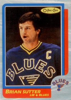 1986-87 O-Pee-Chee - Box Bottoms #O Brian Sutter Front