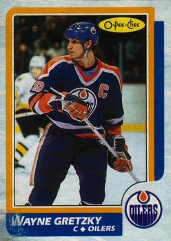 1986-87 O-Pee-Chee - Box Bottoms #F Wayne Gretzky Front