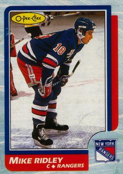 1986-87 O-Pee-Chee - Box Bottoms #L Mike Ridley Front