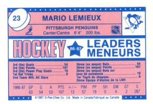 1987-88 O-Pee-Chee Minis #23 Mario Lemieux Back