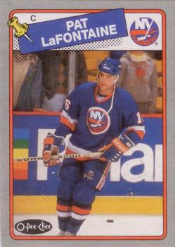 1988-89 O-Pee-Chee - Box Bottoms #C Pat LaFontaine Front