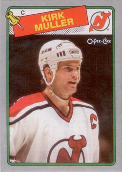 1988-89 O-Pee-Chee - Box Bottoms #F Kirk Muller Front