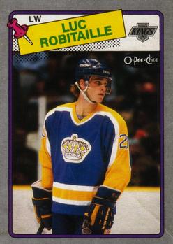 1988-89 O-Pee-Chee - Box Bottoms #P Luc Robitaille Front