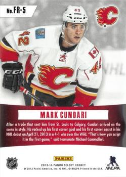 2013-14 Panini Select - Fire on Ice Rookies #FR-5 Mark Cundari Back