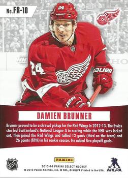 2013-14 Panini Select - Fire on Ice Rookies #FR-10 Damien Brunner Back