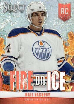 2013-14 Panini Select - Fire on Ice Rookies Prizms #FR-13 Nail Yakupov Front