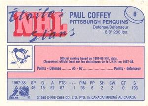 1988-89 O-Pee-Chee Minis #6 Paul Coffey Back