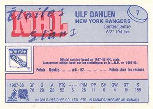 1988-89 O-Pee-Chee Minis #7 Ulf Dahlen Back