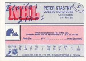 1988-89 O-Pee-Chee Minis #37 Peter Stastny Back