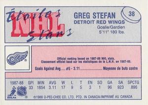 1988-89 O-Pee-Chee Minis #38 Greg Stefan Back