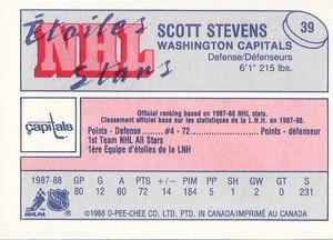 1988-89 O-Pee-Chee Minis #39 Scott Stevens Back