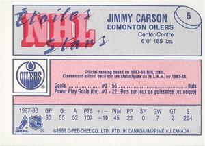 1988-89 O-Pee-Chee Minis #5 Jimmy Carson Back