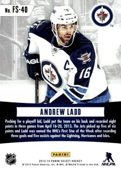 2013-14 Panini Select - Fire on Ice Stars Blue #FS-40 Andrew Ladd Back