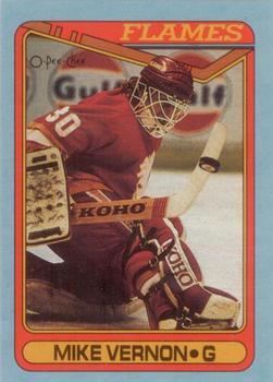 1990-91 O-Pee-Chee - Box Bottoms #L Mike Vernon Front