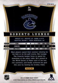 2013-14 Panini Select - Prizms #38 Roberto Luongo Back