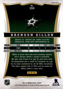 2013-14 Panini Select - Prizms #104 Brenden Dillon Back