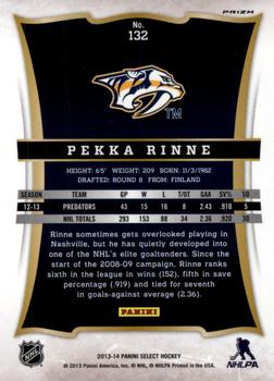 2013-14 Panini Select - Prizms #132 Pekka Rinne Back