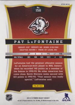 2013-14 Panini Select - Prizms #158 Pat LaFontaine Back