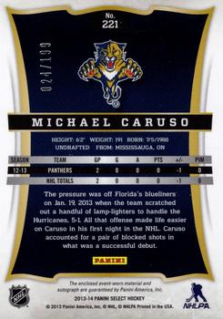 2013-14 Panini Select - Rookie Jersey Autographs #221 Michael Caruso Back