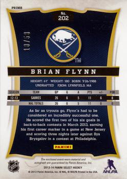 2013-14 Panini Select - Rookie Jersey Autographs Prime #202 Brian Flynn Back
