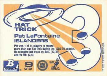 1990-91 Bowman - Hat Tricks #9 Pat LaFontaine Back
