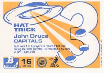 1990-91 Bowman - Hat Tricks #16 John Druce Back