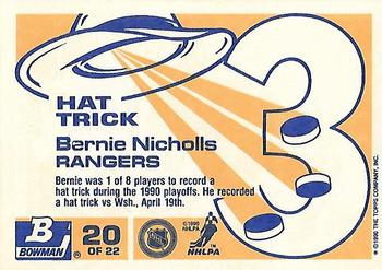 1990-91 Bowman - Hat Tricks #20 Bernie Nicholls Back