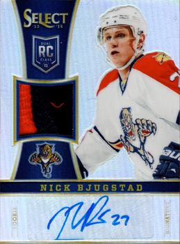 2013-14 Panini Select - Rookie Jersey Prizms Prime Autographs #284 Nick Bjugstad Front