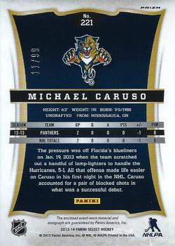 2013-14 Panini Select - Rookie Jersey Prizms Autographs #221 Michael Caruso Back