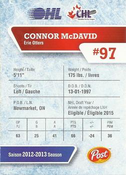 2013-14 Post CHL #NNO Connor McDavid Back