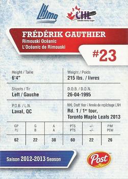 2013-14 Post CHL #NNO Frederik Gauthier Back