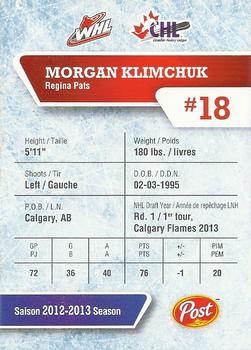 2013-14 Post CHL #NNO Morgan Klimchuk Back
