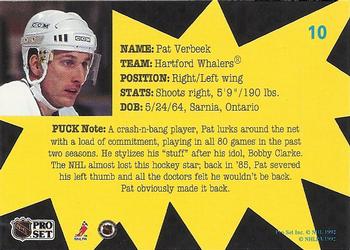 1991-92 Pro Set PUCK #10 Pat Verbeek Back