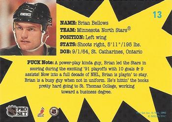 1991-92 Pro Set PUCK #13 Brian Bellows Back